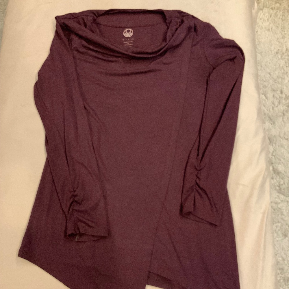 Le Verde Purple M Jersey Top Yoga Gym Workout Athleisure Active Wear Minimalist